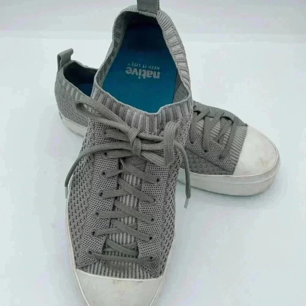 Native Gray Tennis Shoes Make it Lite Size 7